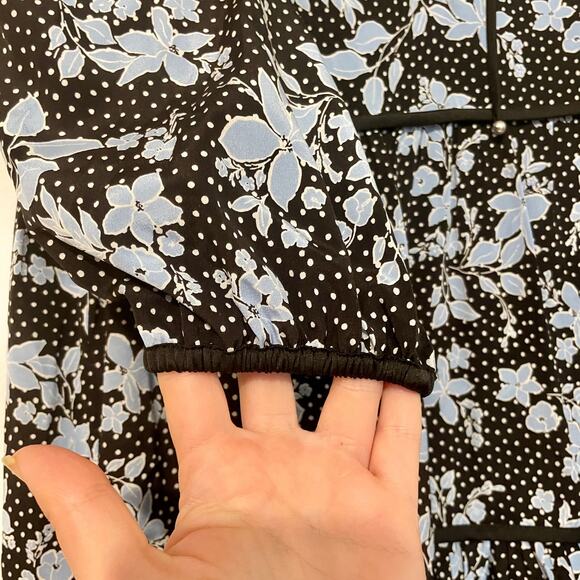 Veronica Beard Silk Mini Hawken Floral Patterned Dress sz 4 Black Multi Printed - Picture 5 of 14